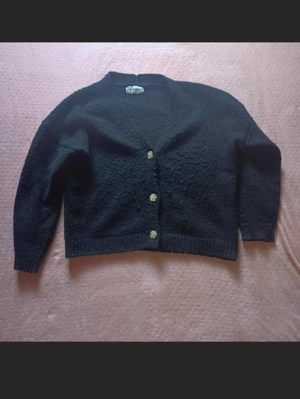 No Boundaries Black Button-Front Women's Cardigan